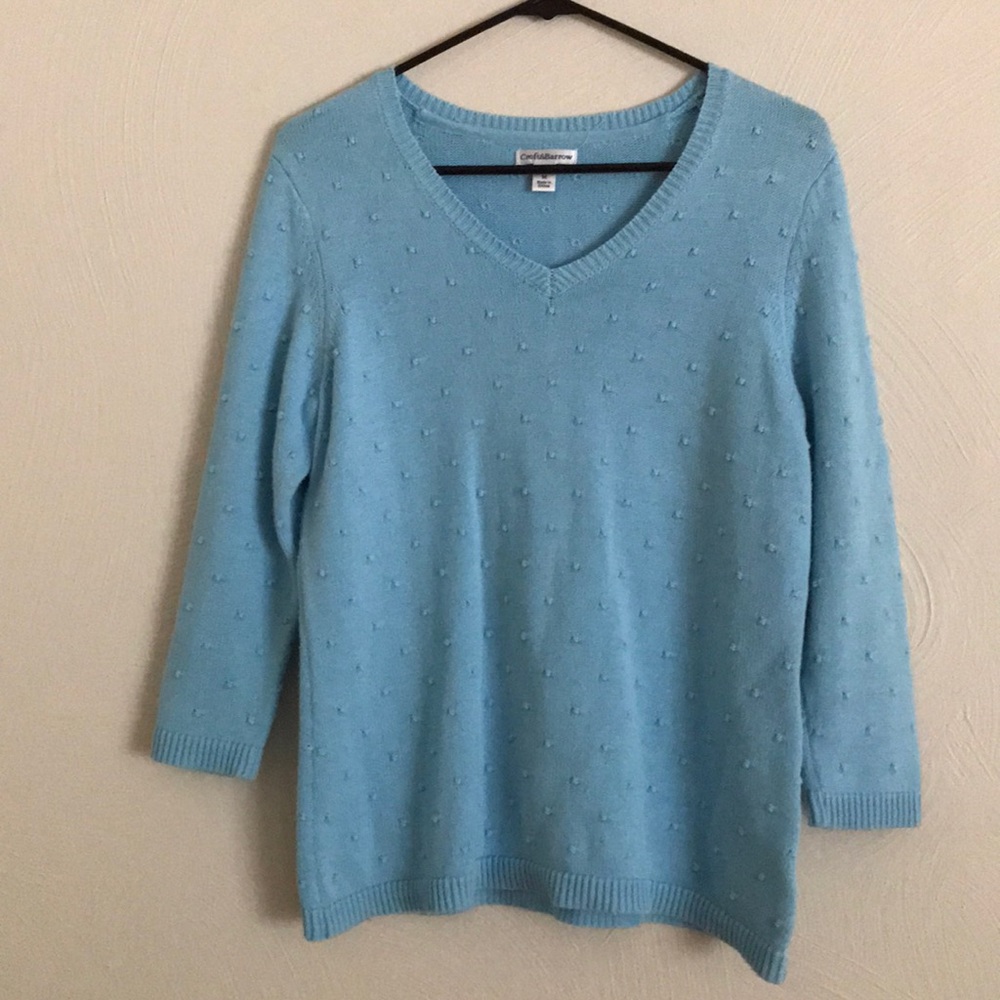 Croft & Barrow Cotton V-neck sweater light blue